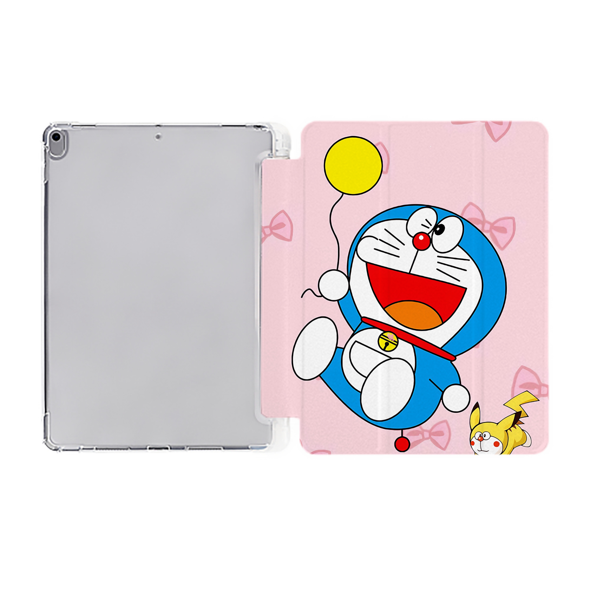 （画像用） ドラえもん Doraemon IPad ケース ペン収納付き 三つ折りスタンド PUレザー×シリコン 対応機種9.5/10.5/10.9インチ